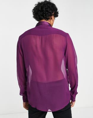 purple 70s shirt