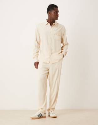Asos Design Regular Shirt In Neutral