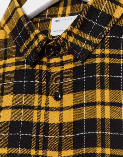 Yellow black hot sale check shirt