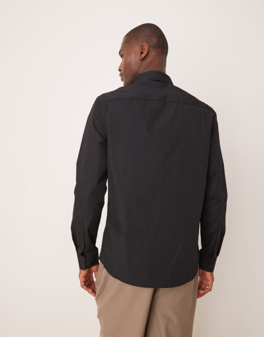 ASOS DESIGN regular shirt in black