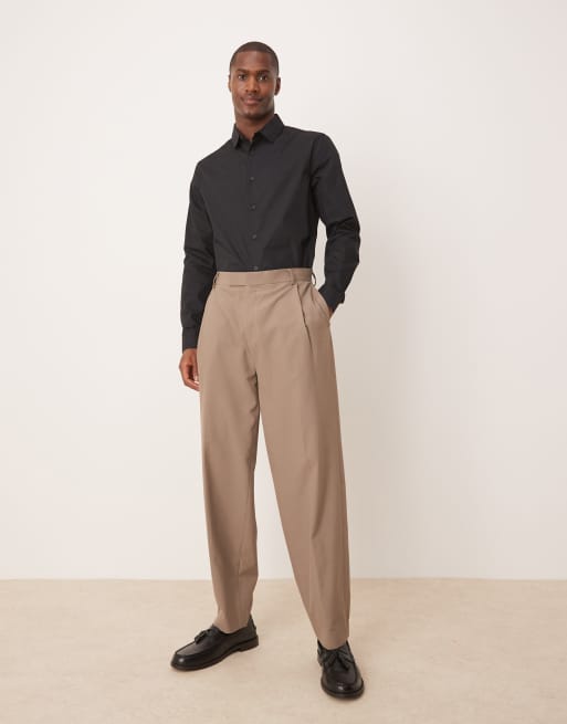 ASOS DESIGN regular shirt in black