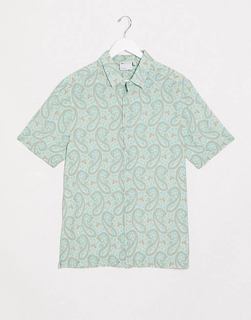 Shirts regular shirt in mint paisley print 