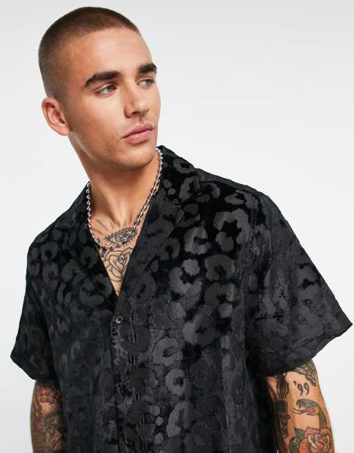 Black leopard 2025 print shirt