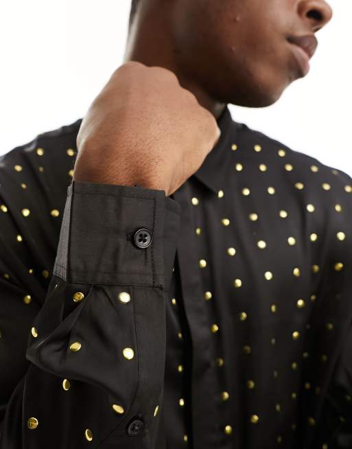 green emerald velvet dress Black/Gold Shirt S
