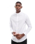 [ASOS DESIGN] ASOS DESIGN regular shirt with grandad collar in white 3XL WHITE