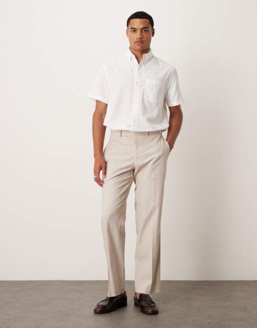 ASOS DESIGN regular short sleeve oxford shirt in white