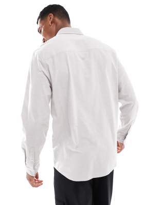 Asos Design Regular Stretch Oxford Shirt In White