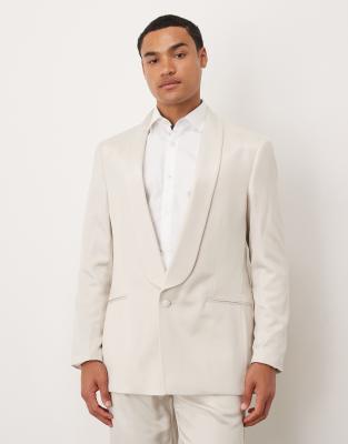 Asos Design Regular Suit Jacket In Neutral