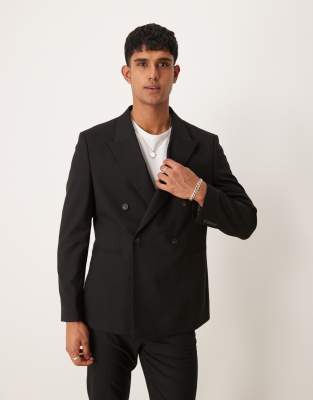 Asos Design Regular Suit Jacket In Black