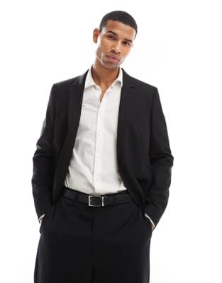 regular suit jacket in black