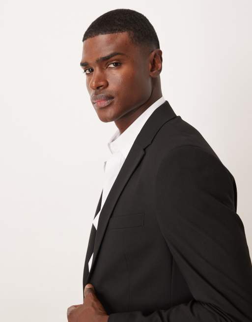 ASOS DESIGN regular suit jacket in black, 4 of 5