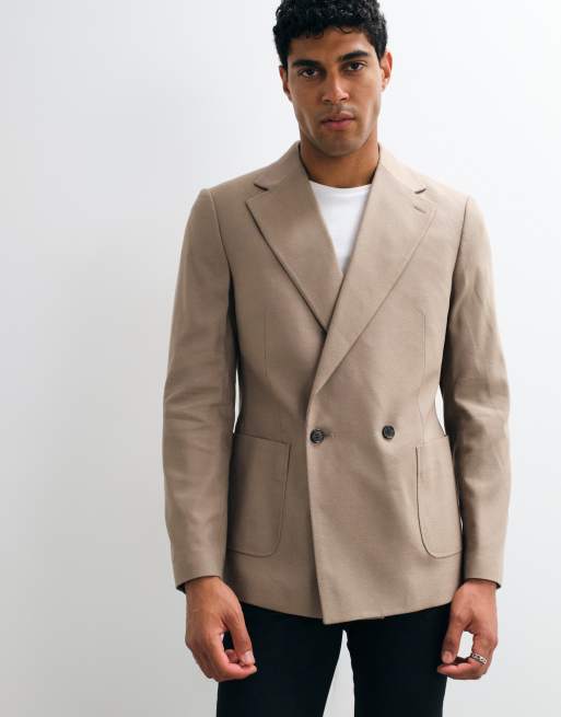 ASOS DESIGN oversized tapered suit in brown texture, 2 of 3