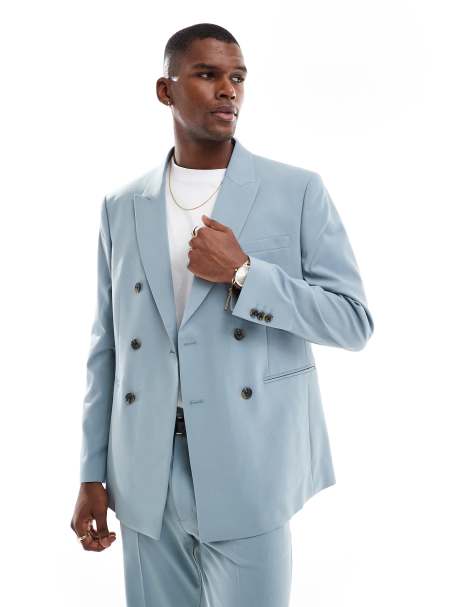 ASOS DESIGN regular suit jacket in light blue - view 1