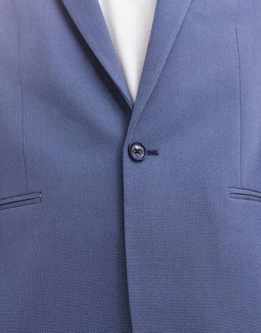 ASOS DESIGN regular suit jacket in royal blue pindot ASOS