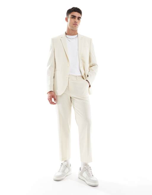 ASOS DESIGN regular suit jacket in stone, 3 of 5