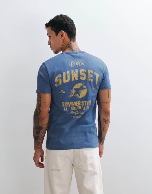 ASOS DESIGN regular T-shirt med tekstgrafik i navy-vask, 2 af 5