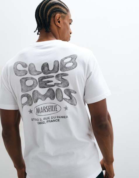 ASOS DESIGN regular t-shirt with bubble text graphic in white - view 1