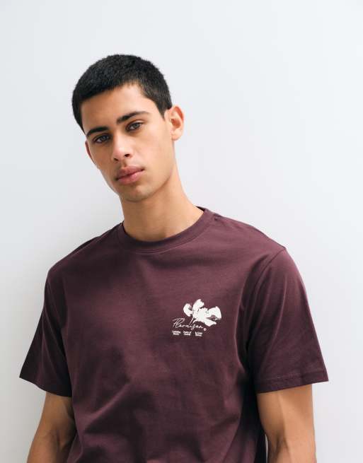 ASOS DESIGN regular T-shirt with floral graphic in brown, 5 of 5