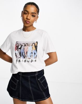 ASOS DESIGN regular t-shirt with friends license graphic in white