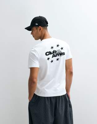 Обычная футболка ASOS DESIGN с изображением звезды белого цвета white