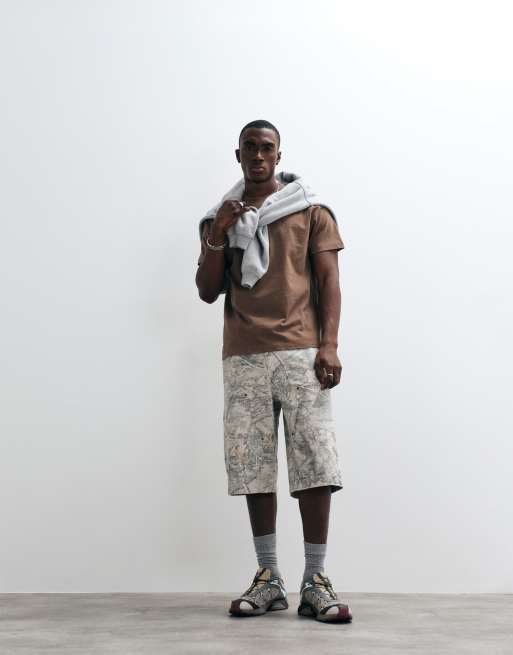 ASOS DESIGN regular T-shirt with street graphic in brown wash, 2 of 5