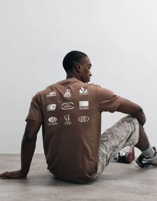ASOS DESIGN regular T-shirt with street graphic in brown wash, 4 of 5