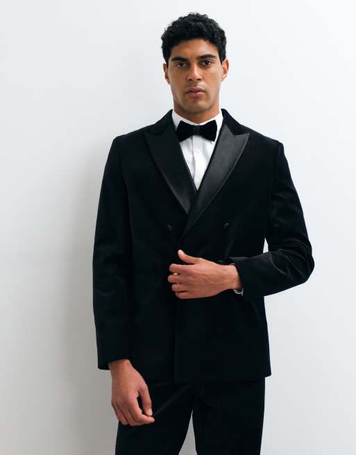 ASOS DESIGN wide suit in black cotton velvet, 3 of 3
