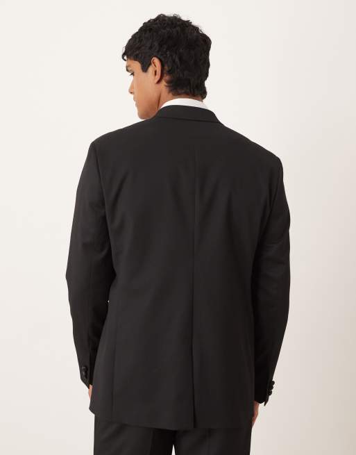 ASOS DESIGN regular tuxedo suit jacket in black, 5 of 5