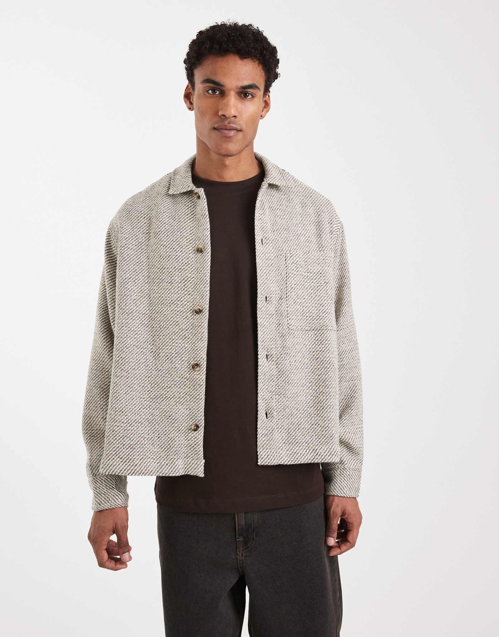 Обычная саржевая застежка ASOS DESIGN бежевого цвета