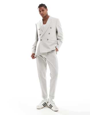 asos ASOS DESIGN regular wool blend suit in grey