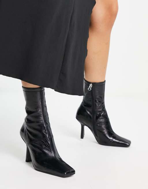 Asos design realm outlet leather mid ankle boots