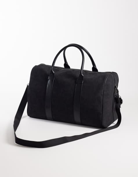 ASOS DESIGN – Reisetasche aus Wildlederimitat in Schwarz - view 1