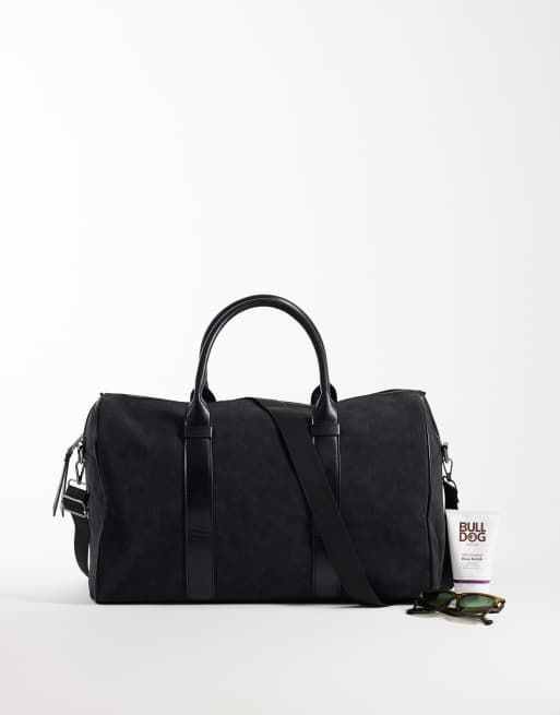 ASOS DESIGN – Reisetasche aus Wildlederimitat in Schwarz, 2 von 4