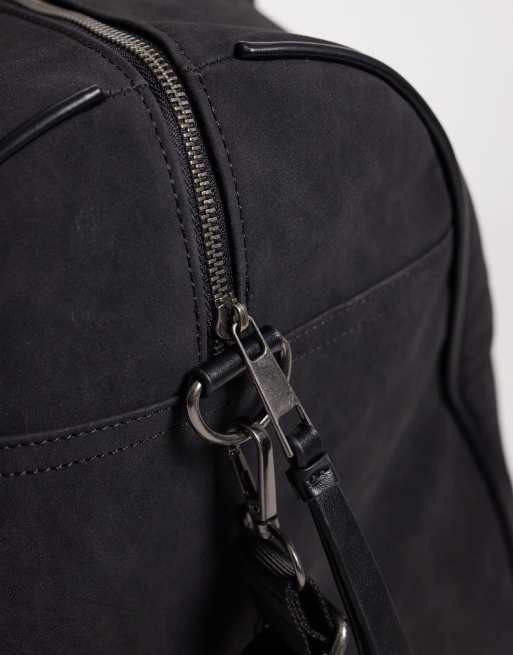 ASOS DESIGN – Reisetasche aus Wildlederimitat in Schwarz, 3 von 4