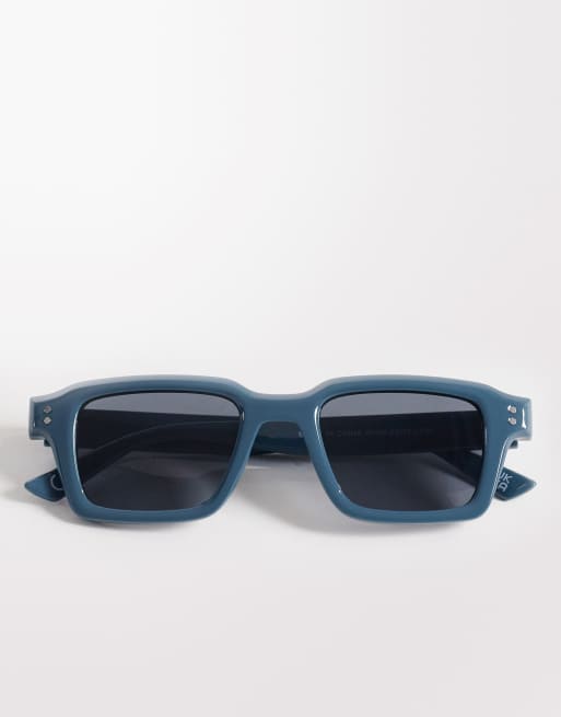 ASOS DESIGN - Rektangulære solbriller uklart blåt stel og blå glas, 3 af 3