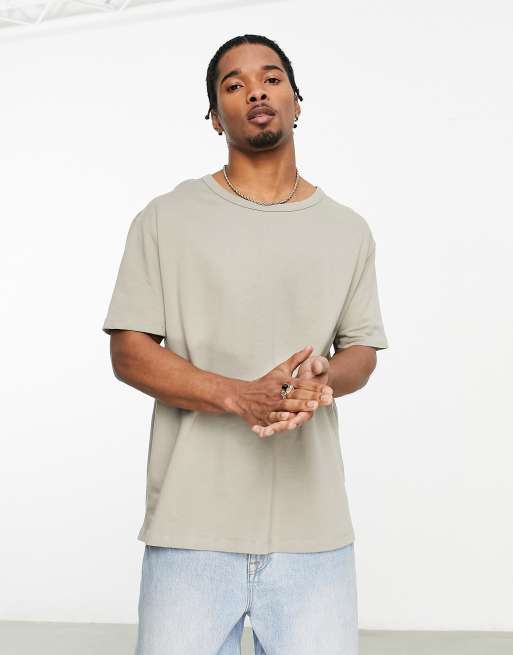 ASOS DESIGN relaxed 240gsm heavyweight t-shirt in stone