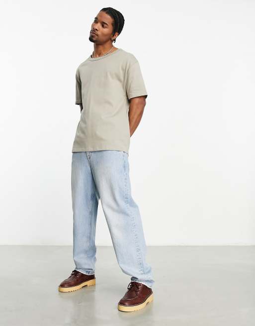 ASOS DESIGN relaxed 240gsm heavyweight t-shirt in stone, 4 of 4