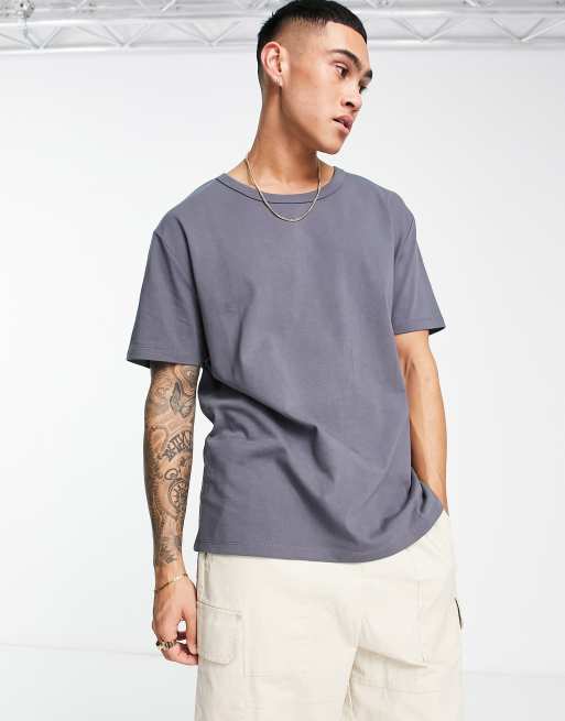 ASOS DESIGN relaxed 240gsm heavyweight t-shirt in washed black 