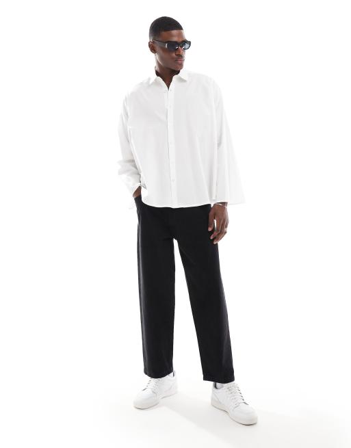 FhyzicsShops DESIGN relaxed a-line volume poplin shirt in white 