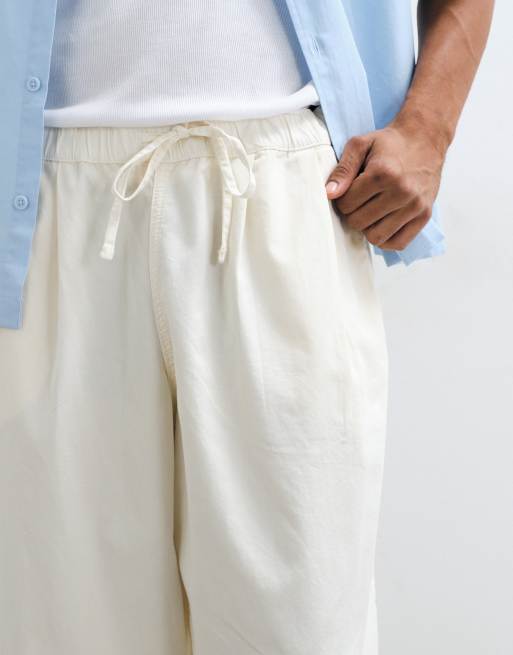 ASOS DESIGN relaxed barrel broek in ecru, 2 van 5