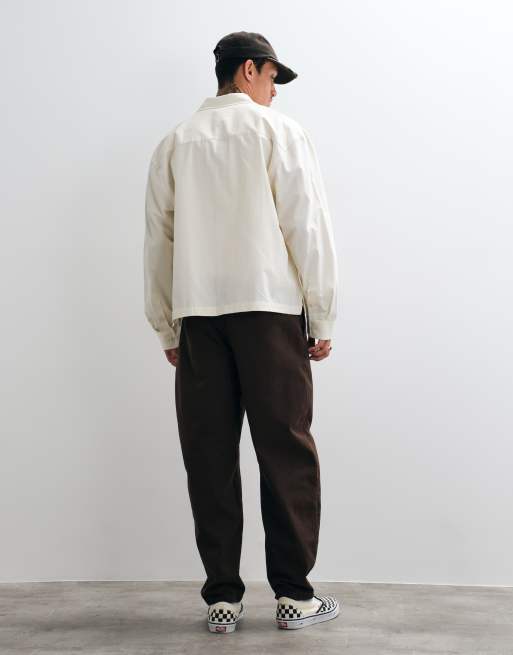 ASOS DESIGN relaxed barrel pants in brown, 4 of 5