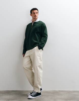 Asos Design Relaxed Barrel Pants In Neutral