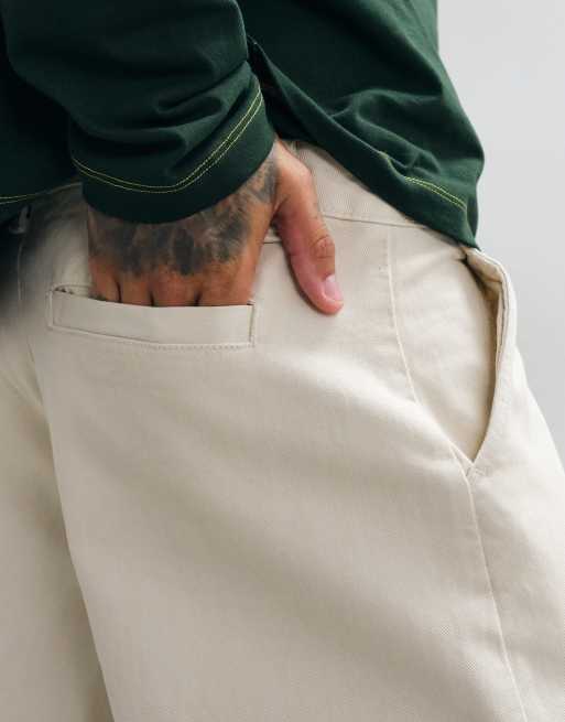 ASOS DESIGN relaxed barrel trouser in stone, 5 of 5