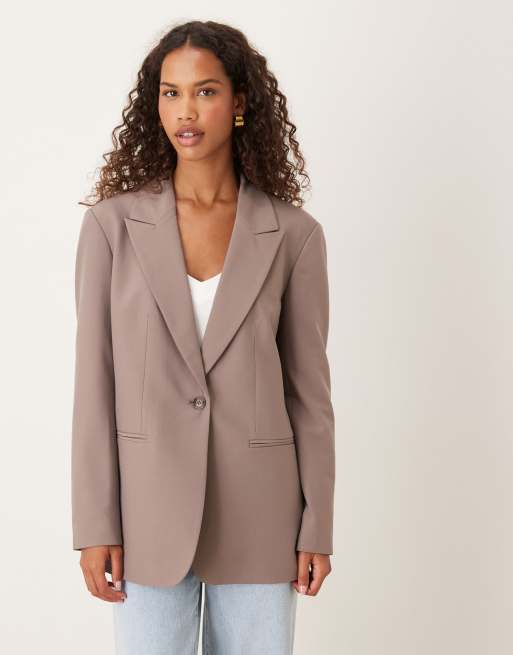 ASOS DESIGN relaxed blazer in brown