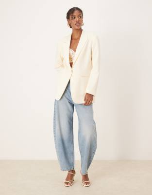 Asos Design Relaxed Blazer In Neutral