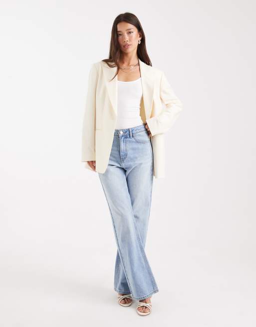 ASOS DESIGN relaxed blazer in cream