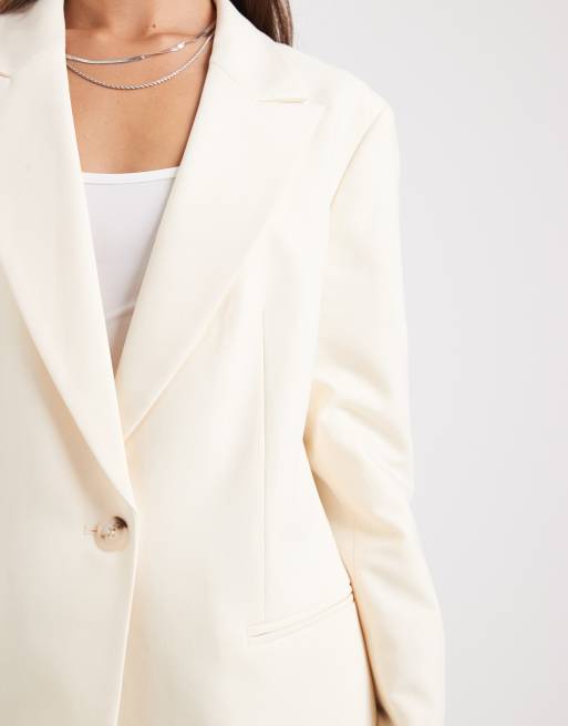 ASOS DESIGN relaxed blazer in cream