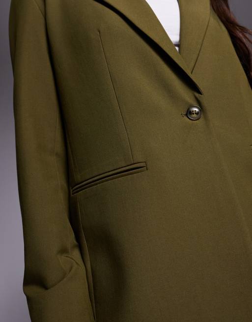 ASOS DESIGN relaxed blazer in khaki