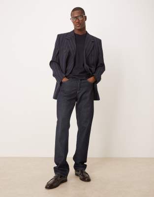 Asos Design Relaxed Blazer In Navy
