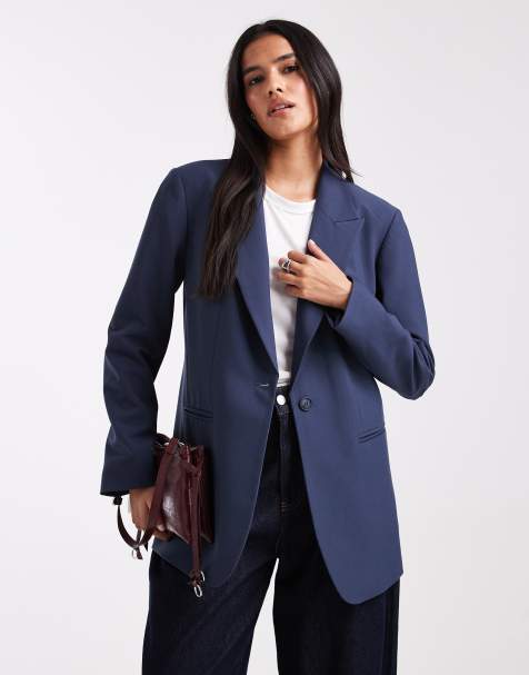 ASOS DESIGN relaxed blazer in navy - view 1